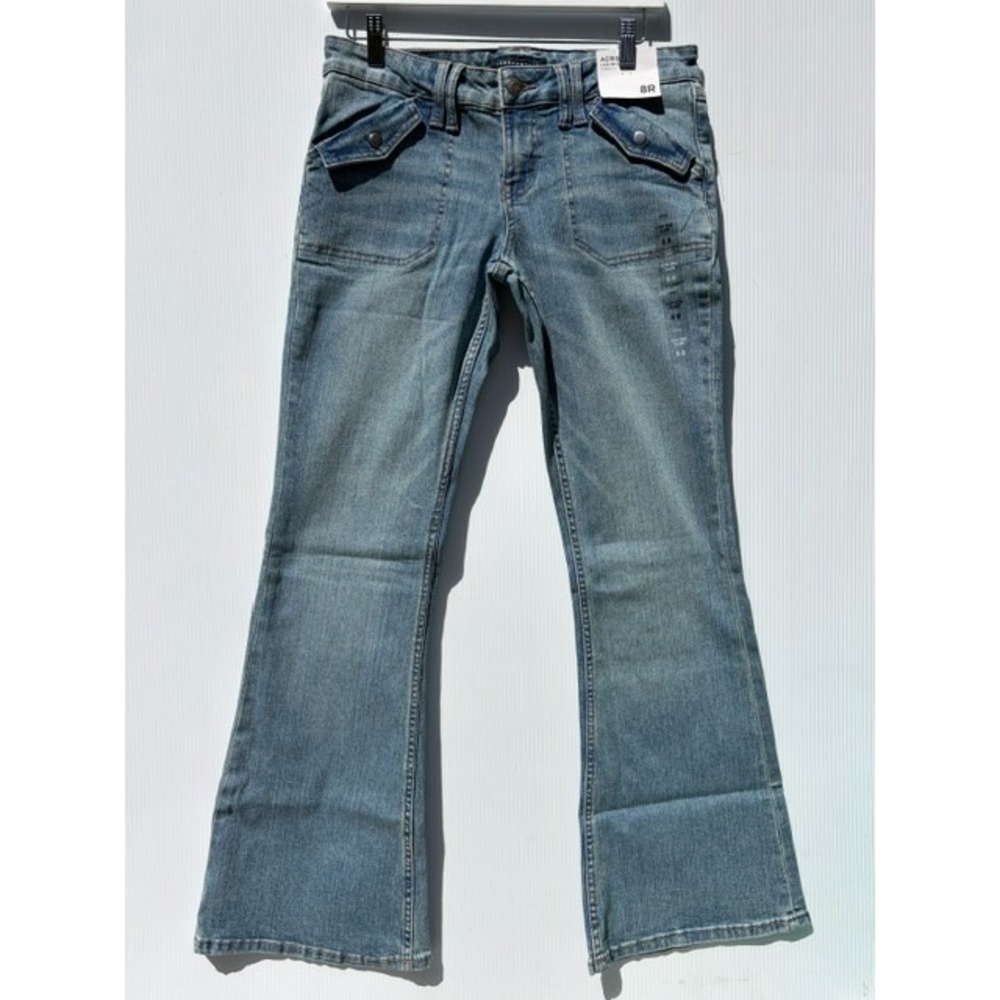 Aeropostale Blue Low Rise Flare Jeans Front Button Pocket Y2K 2000s Retro 8R